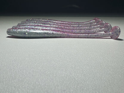 Cotton Candy Glow – 4.5” Dirty Shad Paddle Tail Soft Plastic (8-Pack)