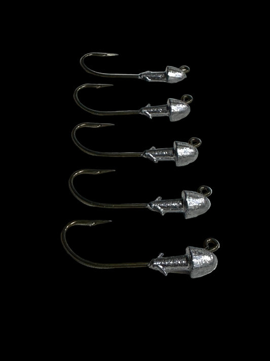 1/8 oz Premium Jig Heads 5 Pack – Strong Hook • Saltwater Ready • Dirty Bay Lure Company